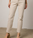 beige straight leg jeans