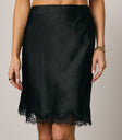 Harper Lace Trim Mini Skirt in Black