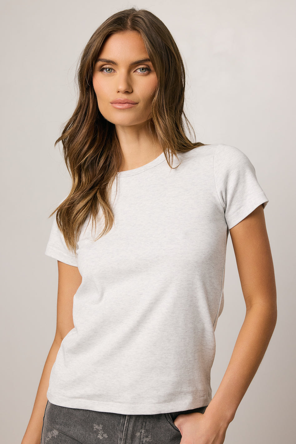 heather grey t-shirt
