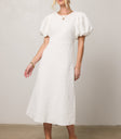 white dress with short sleeves
