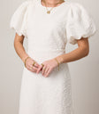 textured white dress