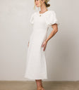puff sleeve midi dress