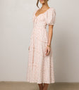 puff sleeve floral dress