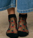BLACK CHERRY SEE THOUGH SOCKS