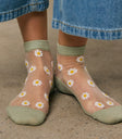 daisy socks in sage