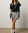 Rallie Bubble Mini Skirt in Black