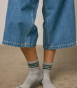 SRIPED CREW SOCKS IN GREY