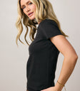 black top with short sleeves
