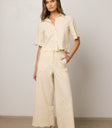short sleeve top in cream