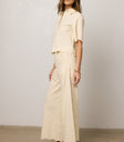 cream wide leg pants