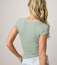 sage green basic top