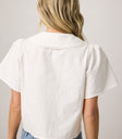 Ethan Tie Front Blouse in White