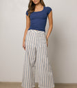Freya Ribbed Top in Navy