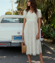 white polka dot dress