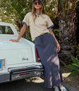 STRIPED NAVY SKIRT