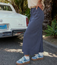 NAVY MAXI SKIRT WITH STRIPES
