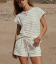 Jessie Striped Shorts in Sage