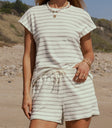 Jessie Striped Shorts in Sage