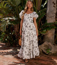 Robbie Floral Midi Dress in White