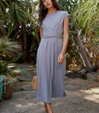 TIE RIBBED DRESS