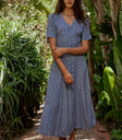 blue button up dress