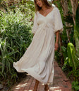 midi dress in ivory