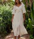 tiered ivory dress