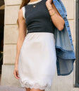 Harper Lace Trim Mini Skirt in Grey