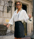 black lace trimmed skirt