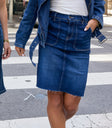 dark wash skirt