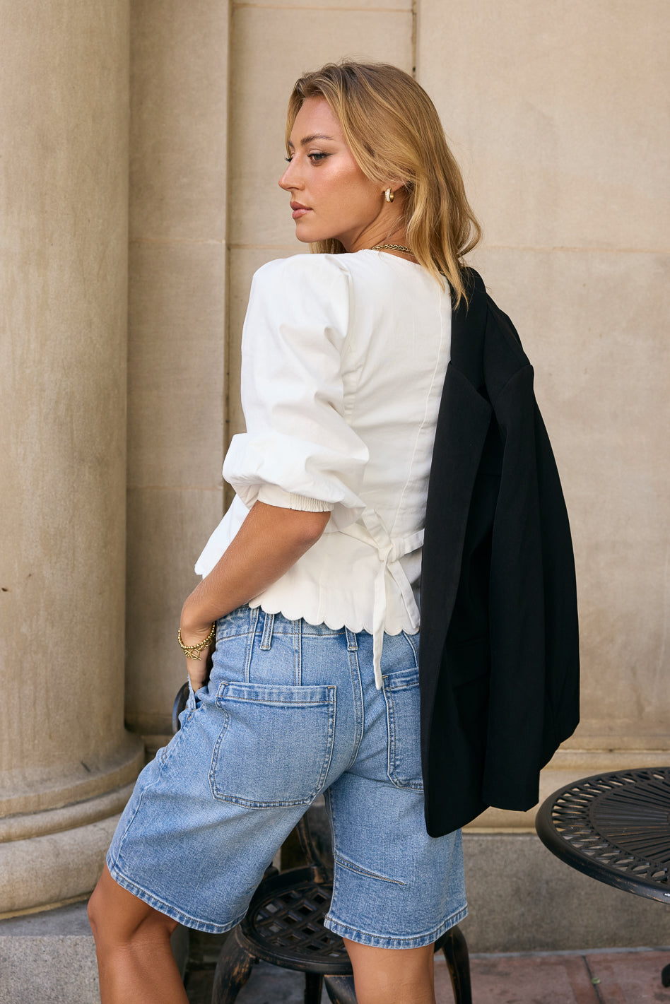 Ally Mid Rise Denim Shorts in Medium Wash