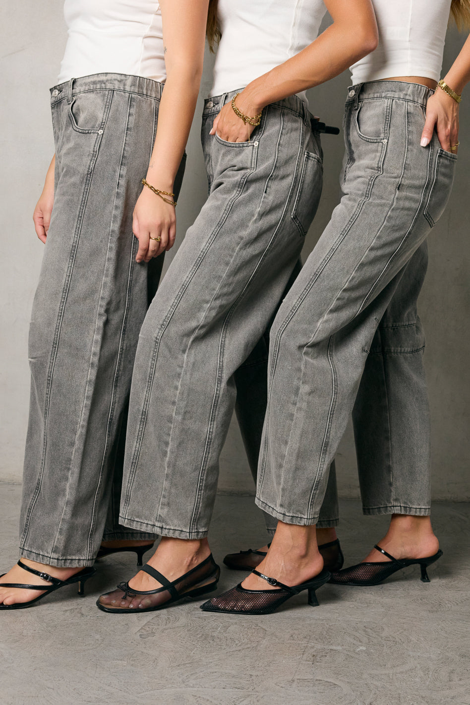 grey barrel jeans