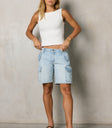 LOW RISE DENIM SHORTS