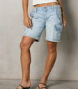 LIGHT WASH CARGO SHORTS