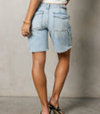 BACK POCKES ON LIGHT WASH SHORTS