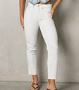 white straight leg denim