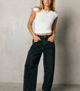 Lisette Barrel Jeans in Black