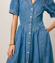 BUTTON FRONT DENIM DRESS