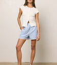 blue shorts