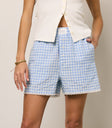 gingham shorts in blue