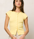 Vestia Button Up Tee in Yellow