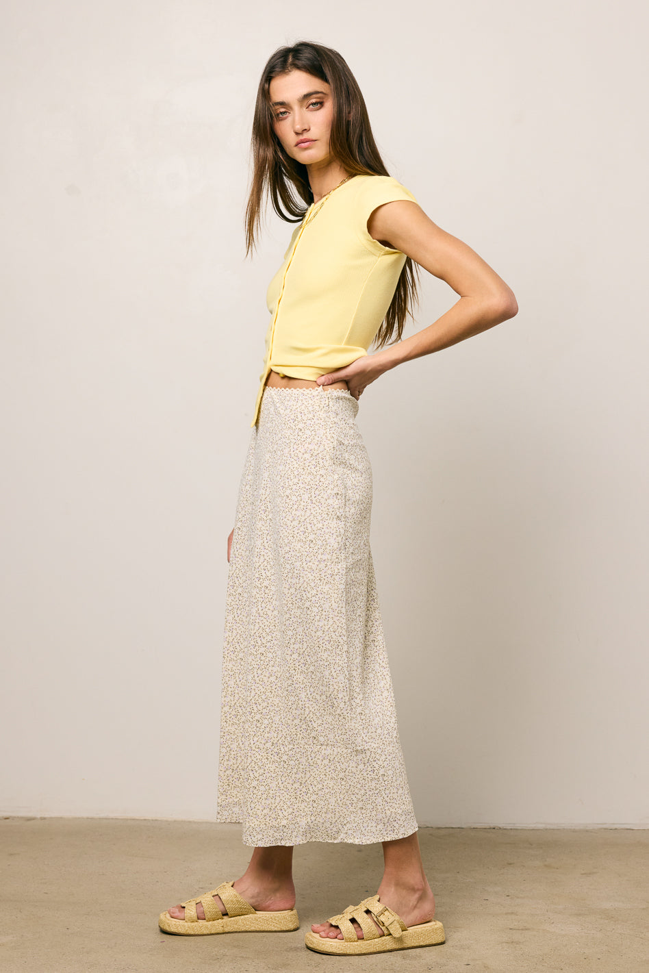 floral midi skirt