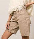 Layla Denim Shorts in Mushroom