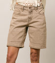 Layla Denim Shorts in Mushroom
