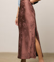satin printed skirt