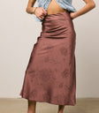 satin print skirt