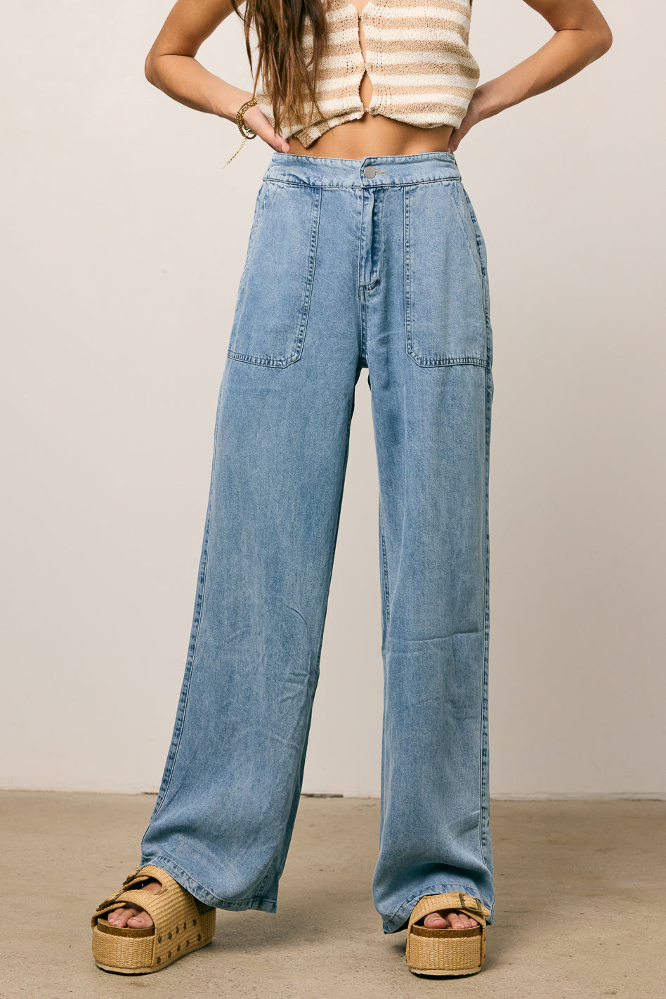 Reece Wide Leg Pants in Blue
