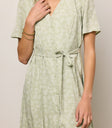 printed dress in sage green