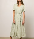 green printed dress