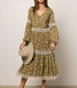 long sleeve printed dress